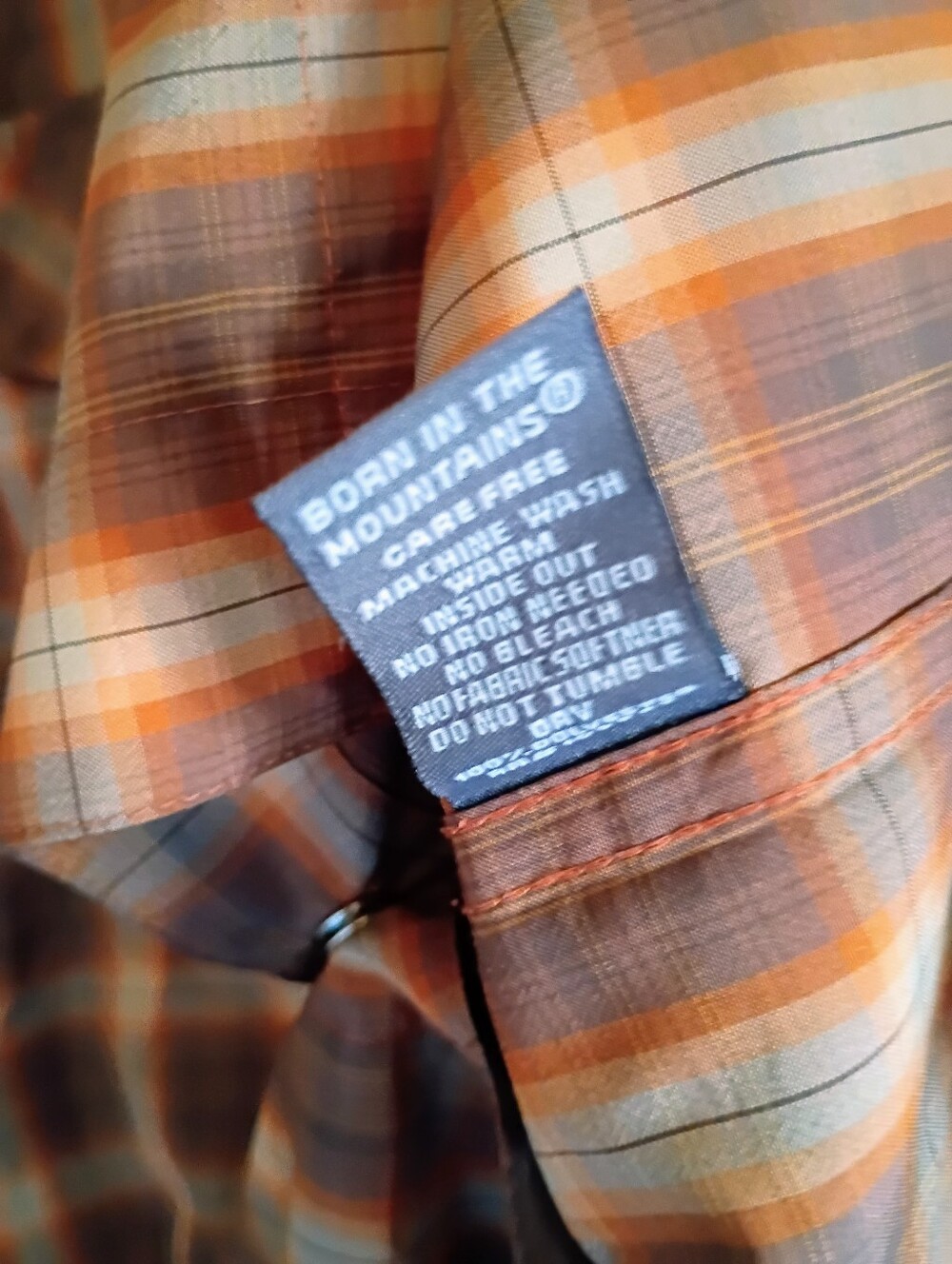 Kuhl Shirt EUC Snap Front Plaid Brown Orange - Picture 10 of 11